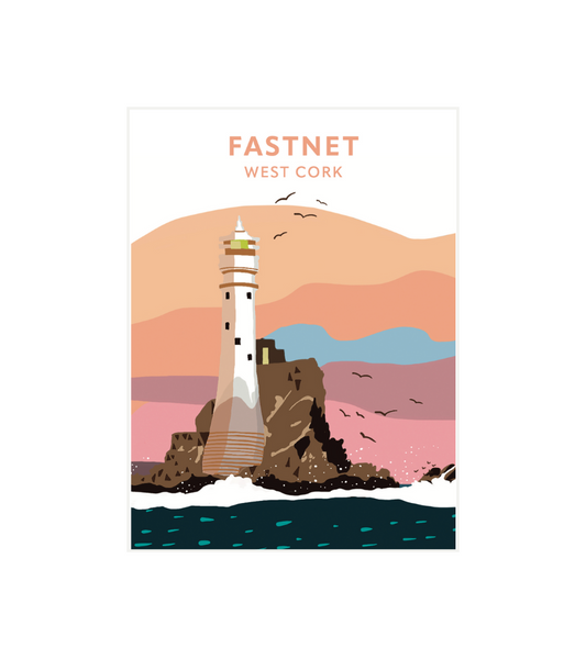 West Cork Folk Print Fastnet (A4)