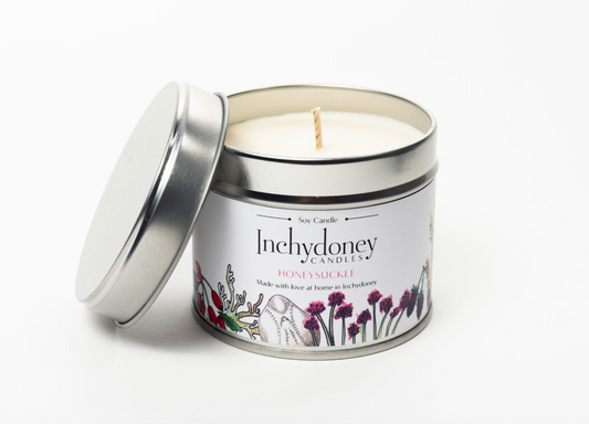 Honeysuckle Travel Tin Candle by Inchydoney Candles