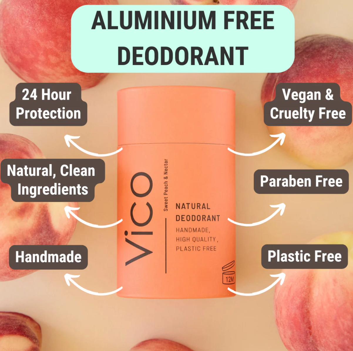 Vico Deodorant Sweet Peach & Nectar