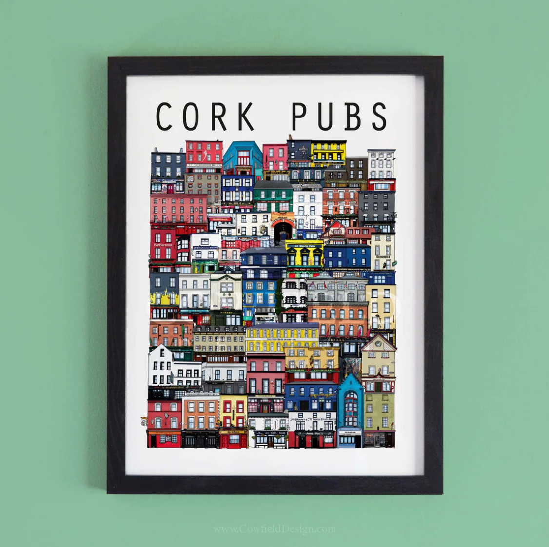 Cork Pubs a4 Print (FRAMED)