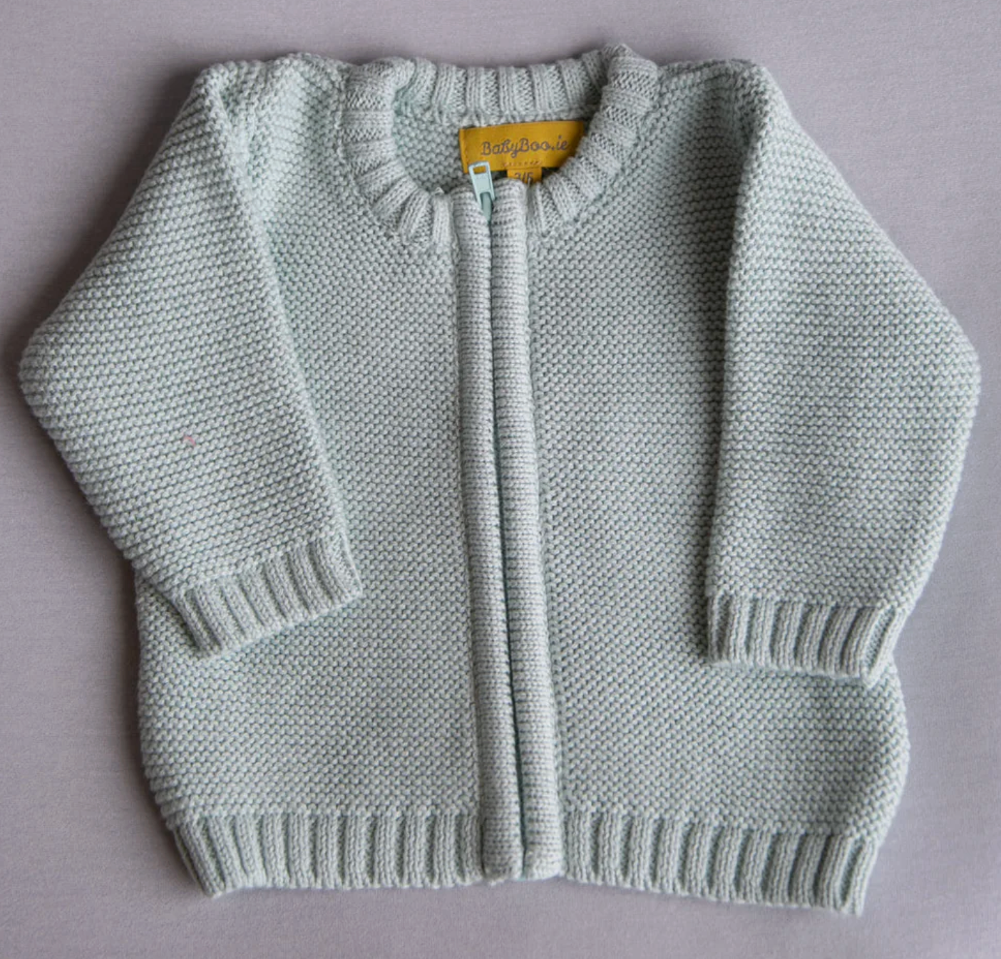 Organic Cotton Zipped Cardigan - Mint