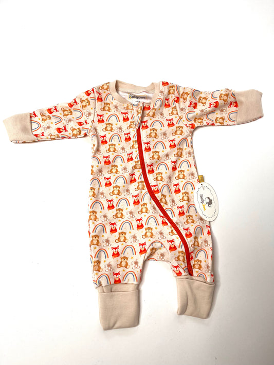 Organic Cotton Baby Suit - Bear, Fox & Rainbow