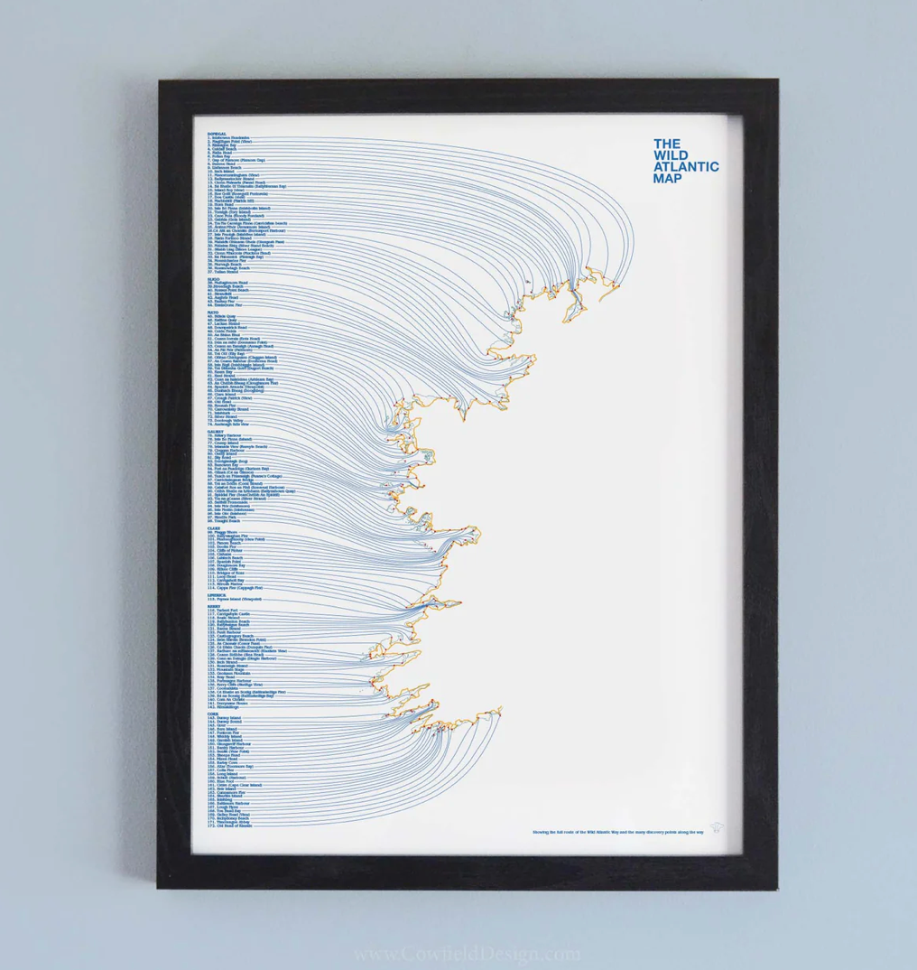 Cowfield Design The Wild Atlantic Map (A3 unframed)