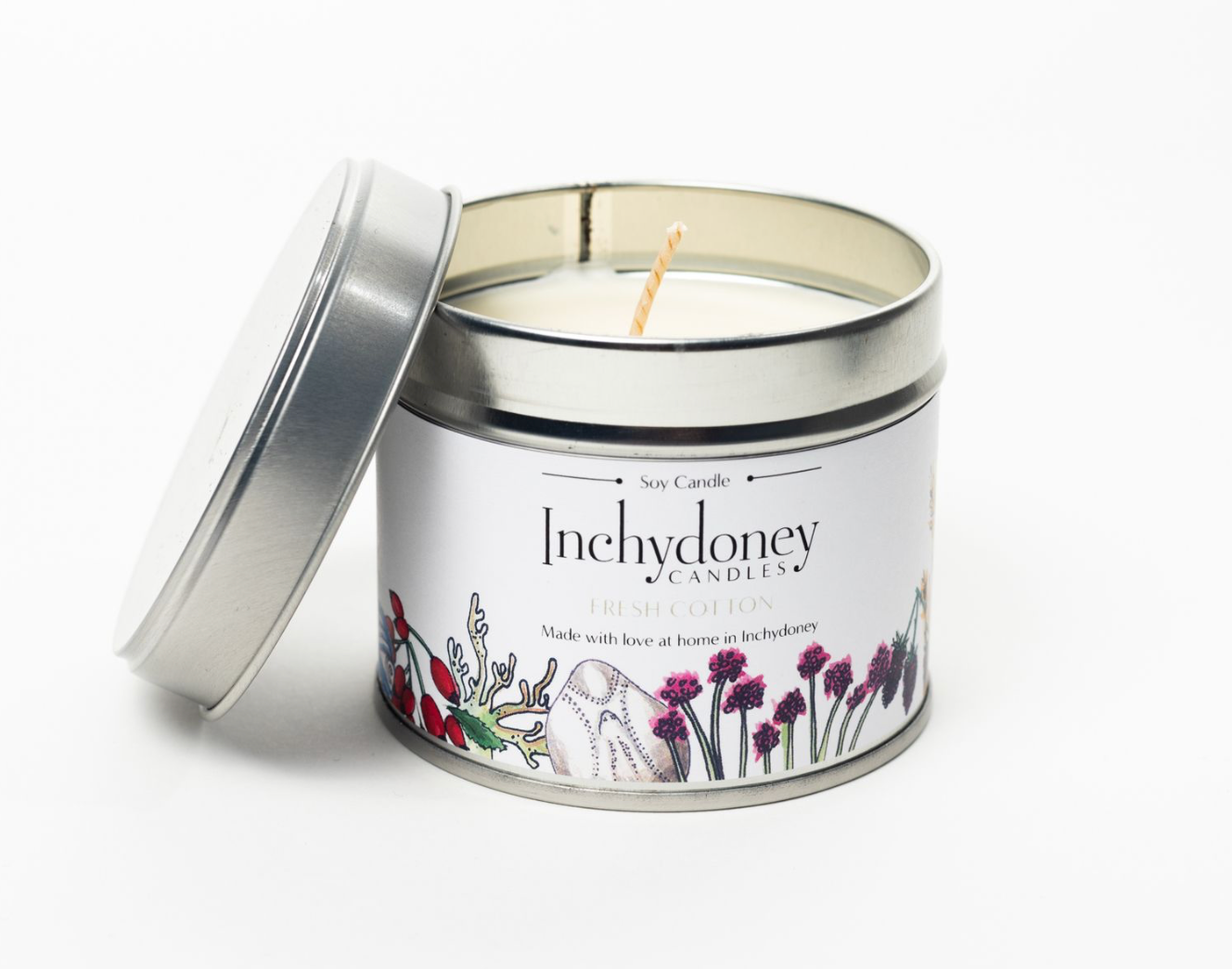 Fresh Cotton Travel Tin Candle by Inchydoney Candles