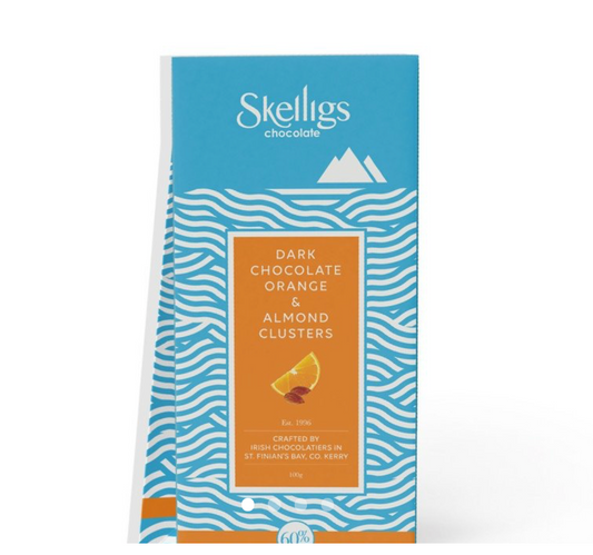 Skelligs Chocolate - Dark Chocolate Orange & Almond Clusters