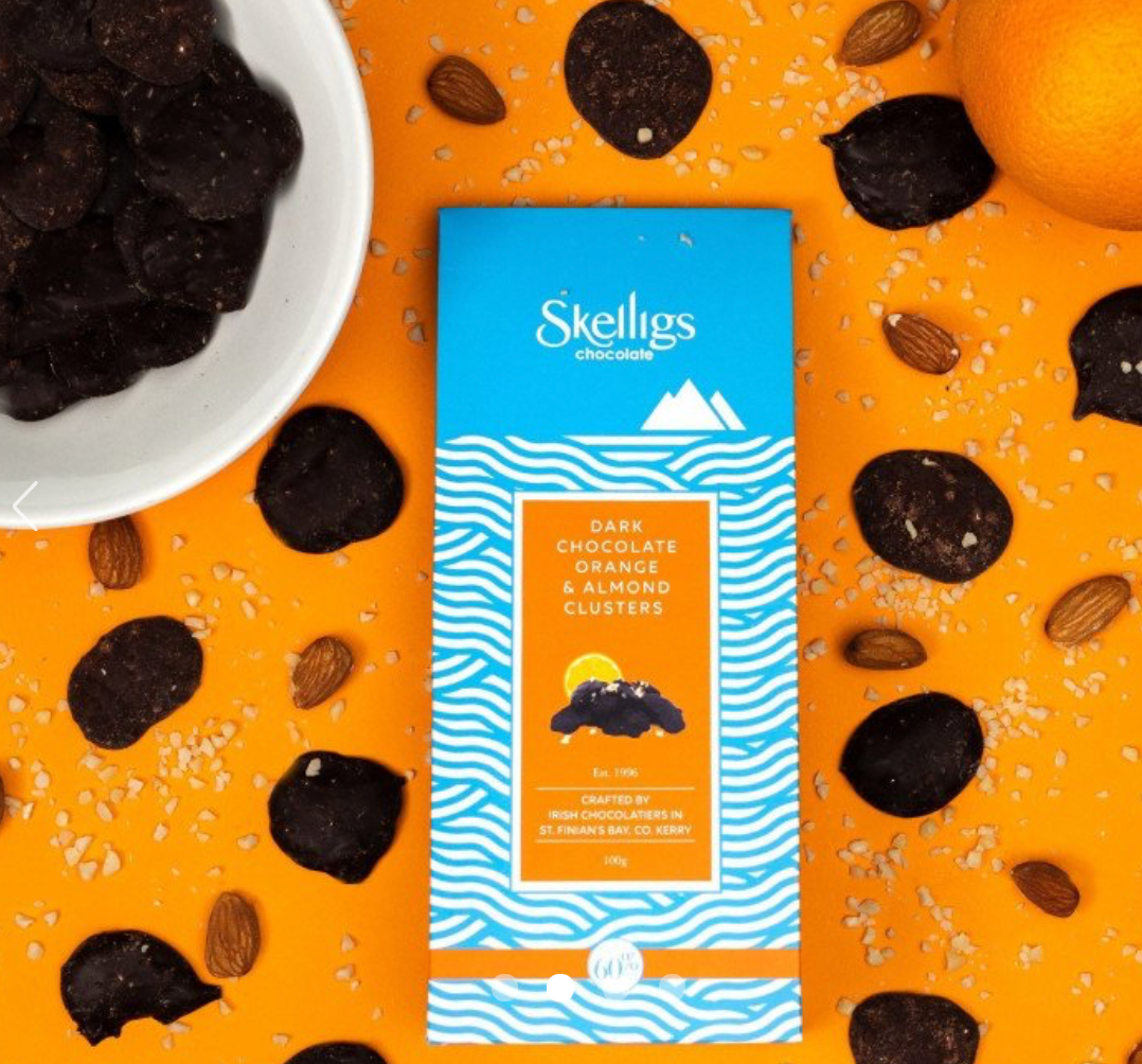 Skelligs Chocolate - Dark Chocolate Orange & Almond Clusters