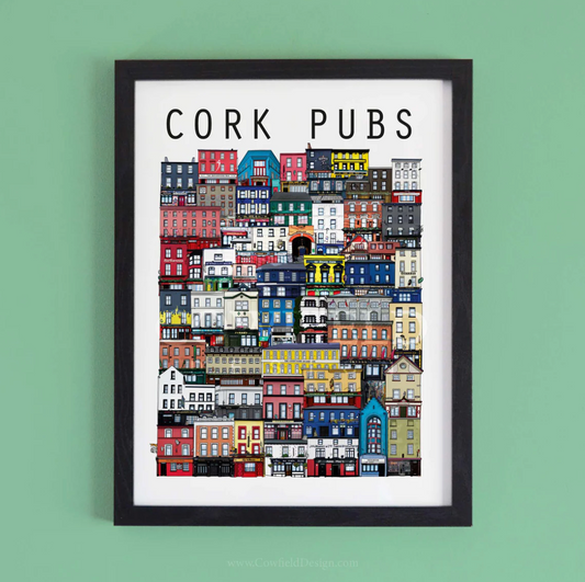 Cork Pubs a4 Print (FRAMED)