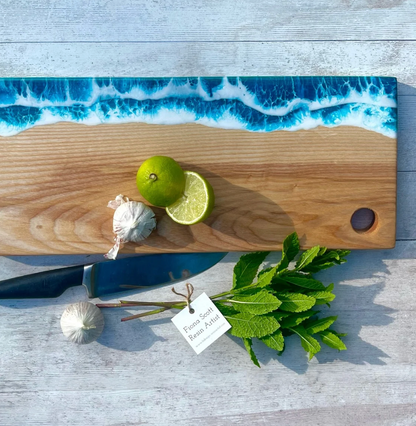Classic Wave Rectangular Wooden Cheese or Chopping Board