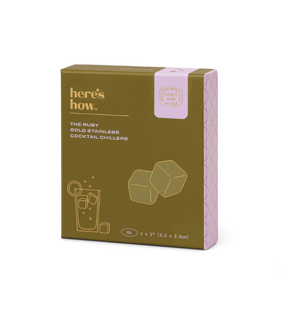 Ruby Cubes - Gold Cocktail Chillers