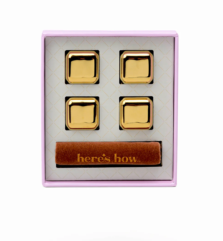 Ruby Cubes - Gold Cocktail Chillers