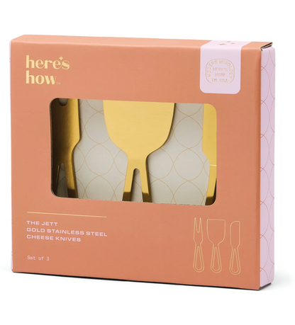 The Jett Gold Stainless Steel Cheese Knives