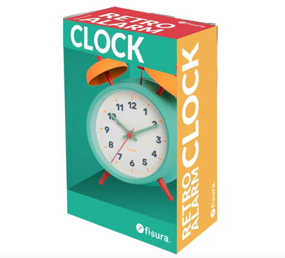 Retro Alarm Clock - Blue/Green and Orange